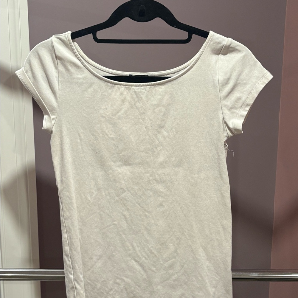 Ann Taylor Factory Cream Short Sleeve Top